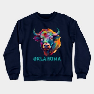 Oklahoma American Bison Lover Buffalo Souvenir Crewneck Sweatshirt